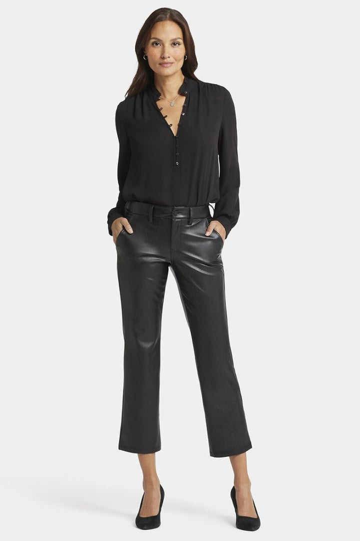 Faux Leather Straight Sculpt-Her™ Ankle Trouser Black | Black | Pants | NYDJ