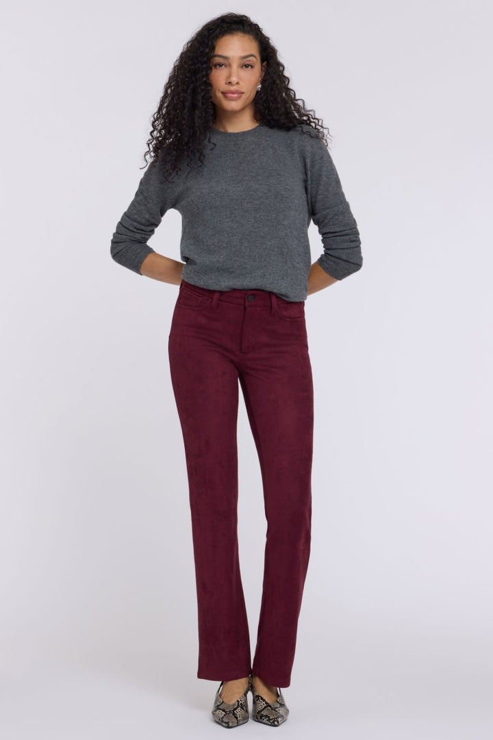 Faux Suede Marilyn Straight Pants Sculpt-Her™ Collection | True Burgundy - NYDJ