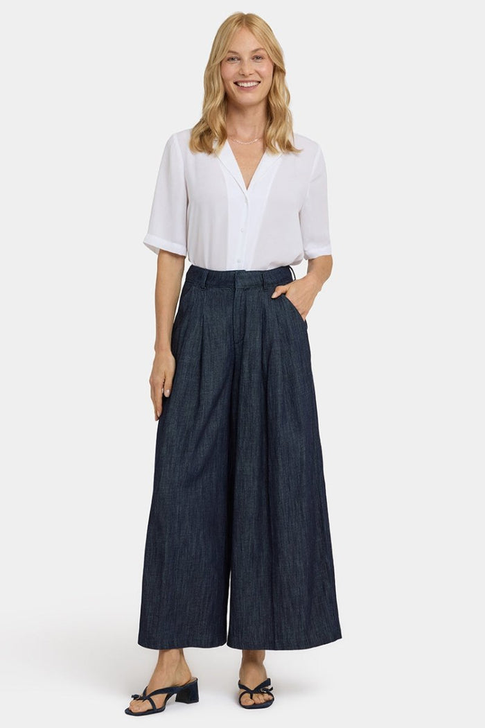 Giselle Wide Leg Ankle Trouser | Dark Indigo | Pants | NYDJ