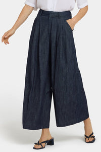 Giselle Wide Leg Ankle Trouser | Dark Indigo | Pants | NYDJ