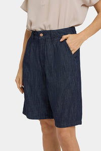 Gwen Relaxed Bermuda Denim Shorts | Dark Indigo | Pants | NYDJ