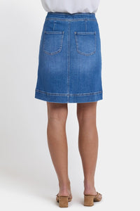 High Rise A-Line Utility Denim Skirt | Blue Paradise | Denim | NYDJ
