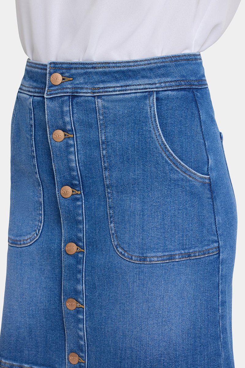 High Rise A-Line Utility Denim Skirt | Blue Paradise | Denim | NYDJ