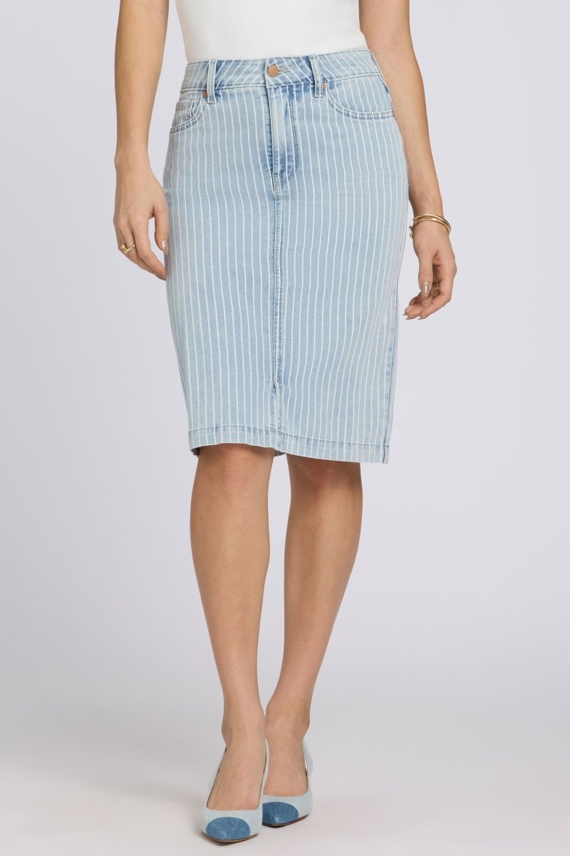 High Rise Denim Skirt | Azure Stripe | Denim | NYDJ