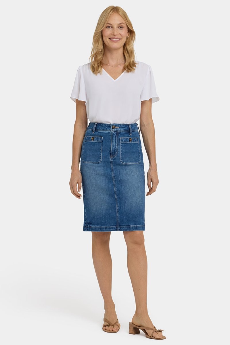 High Rise Denim Skirt | Wild River | Denim | NYDJ