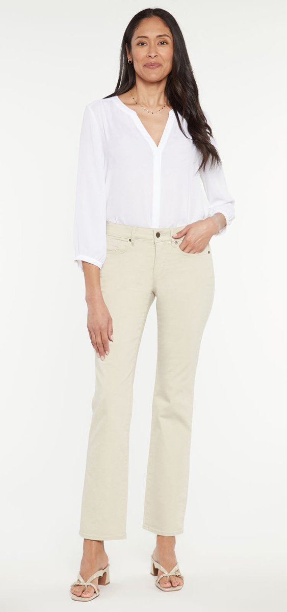 Marilyn Straight Beige Jeans Premium Denim | Feather | Non Denim | NYDJ