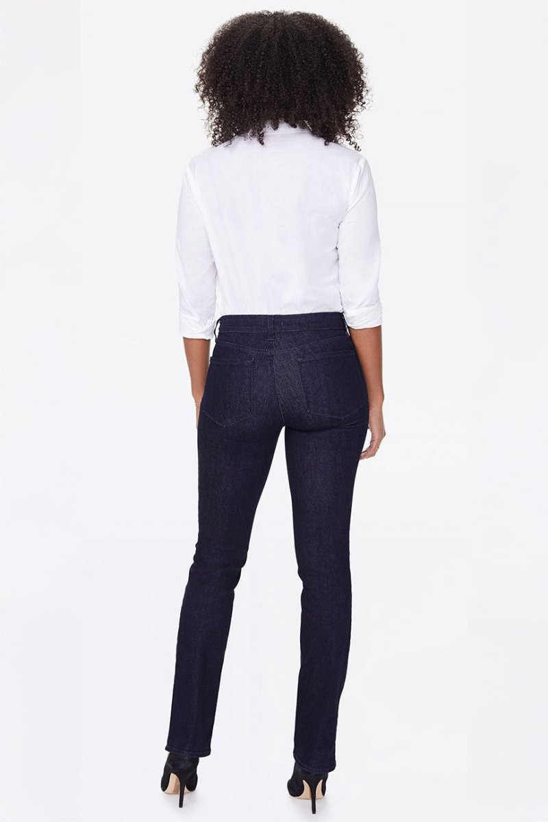 Marilyn Straight Jeans Dark Blue Premium Denim (Petite) | Rinse | Denim | NYDJ