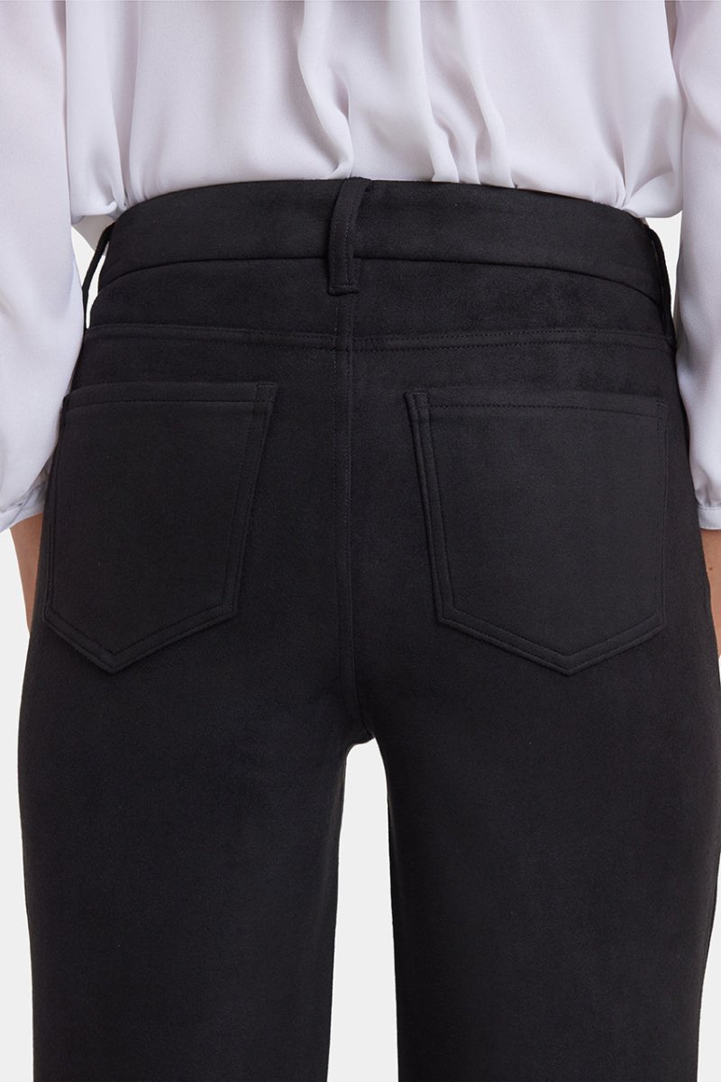 Marilyn Straight Pants in Stretch Faux Suede | Black | Non Denim | NYDJ