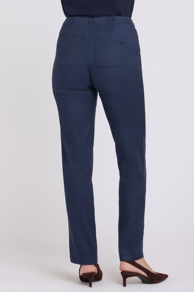 Marilyn Straight Pants In Stretch Linen | Oxford Navy - NYDJ