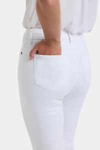 Monica Kick Flare Crop Jeans With High Rise | Optic White | Denim | NYDJ