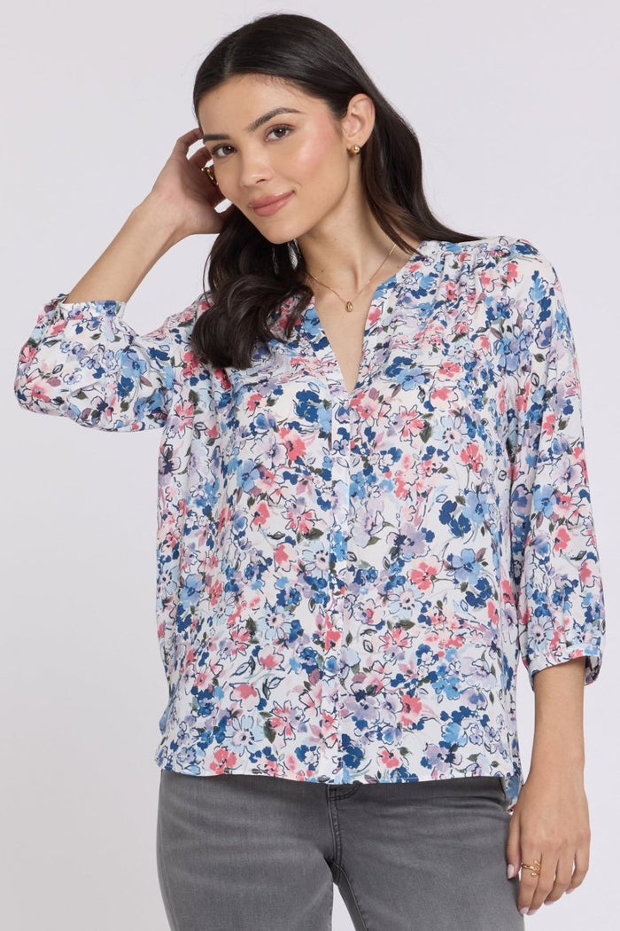 Pintuck Blouse | Desert Blooms | Blouse | NYDJ