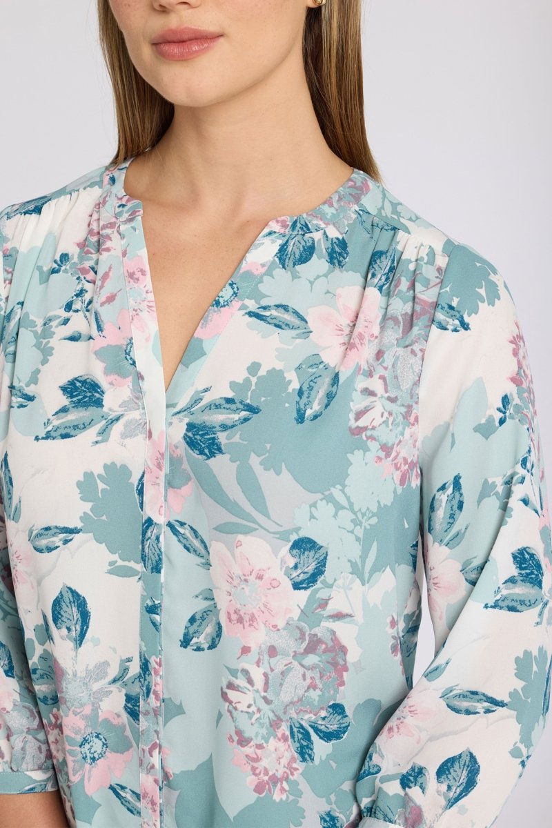 Pintuck Blouse | Floral Mosaic - NYDJ