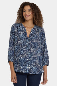 Pintuck Blouse | Indigo Cat | Blouse | NYDJ