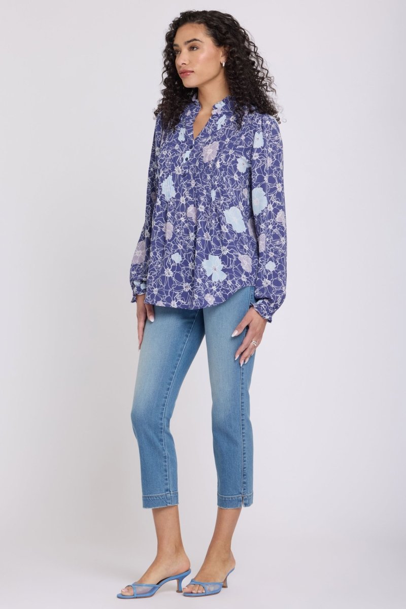 Pleated Front Tunic | Poppy's At Dusk | Top | NYDJ