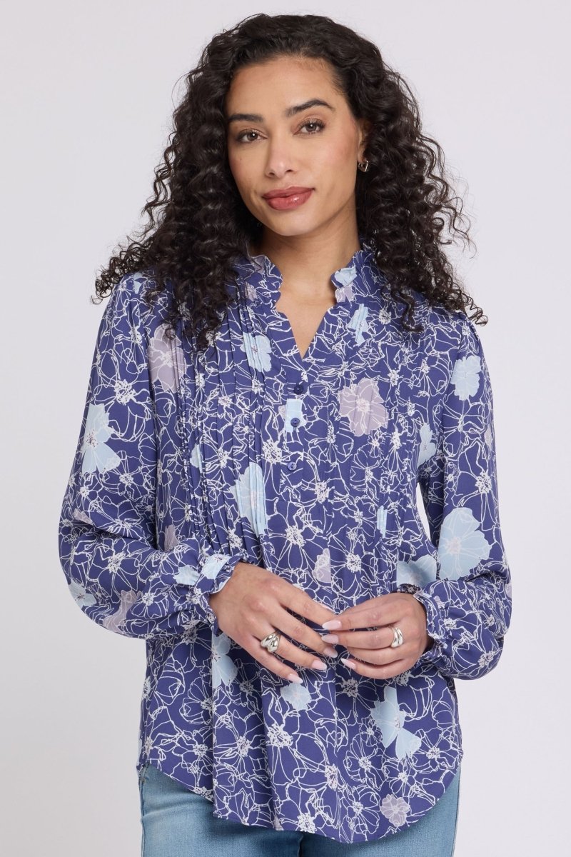 Pleated Front Tunic | Poppy's At Dusk | Top | NYDJ