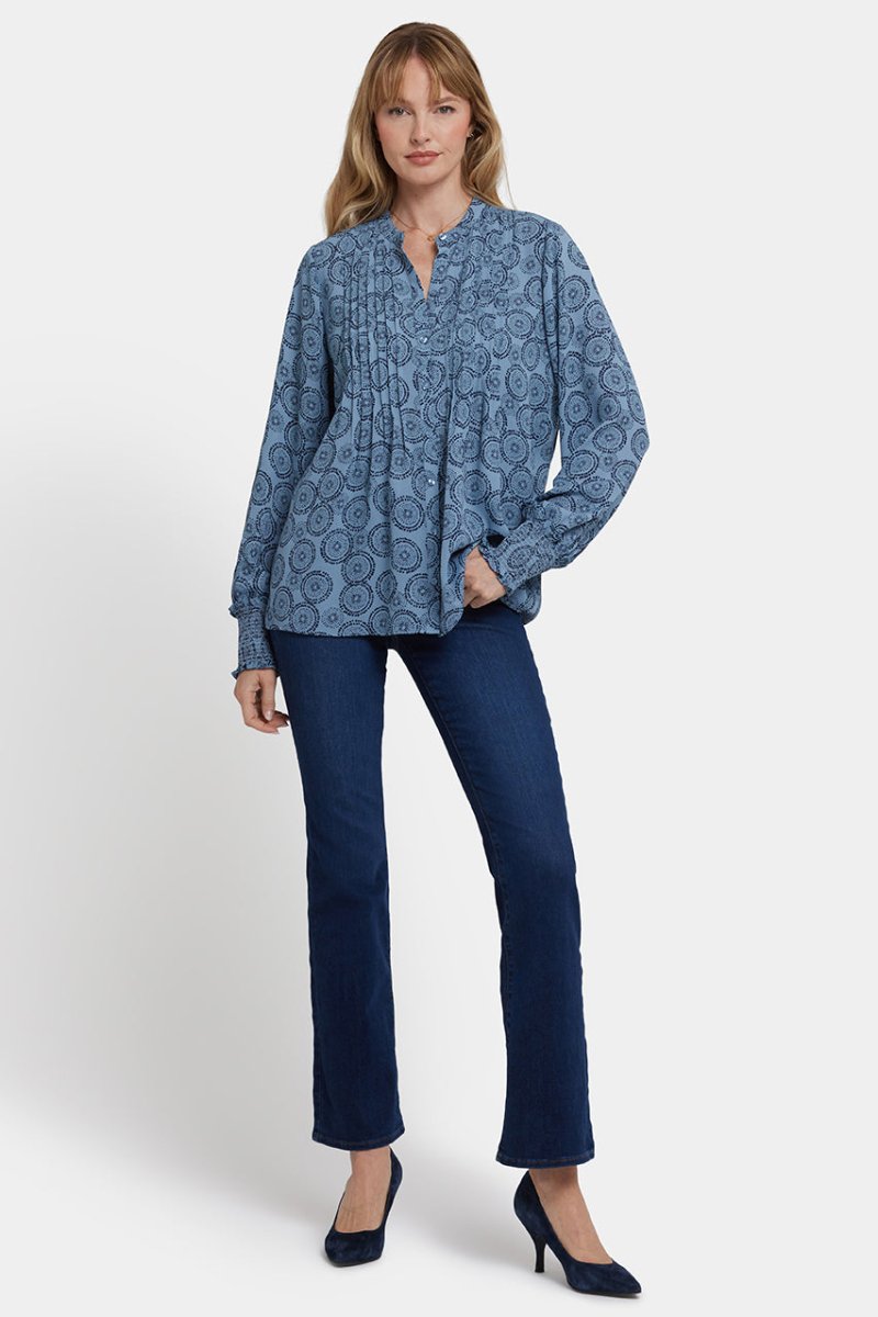 Pleated Peasant Blouse | Rain Garden | Blouse | NYDJ