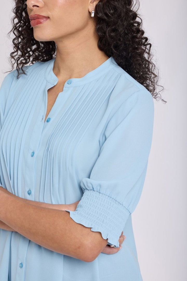 Pleated Short Sleeved Blouse | Starlight | Blouse | NYDJ