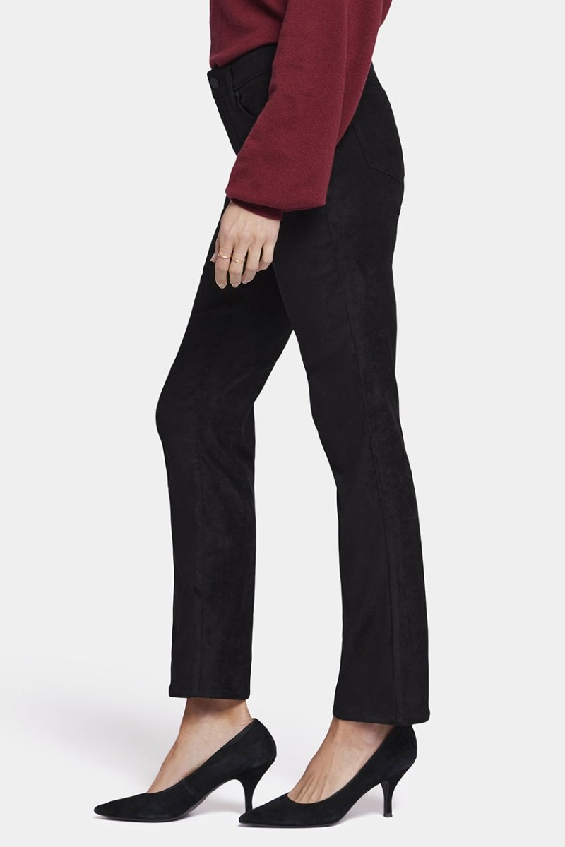 Sheri Slim Trouser Faux Suede | Black | Pants | NYDJ