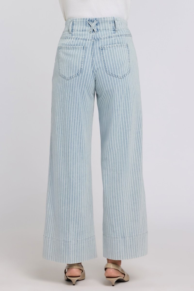 Simone Wide Leg Jeans With High Rise | Azure Stripe | Denim | NYDJ