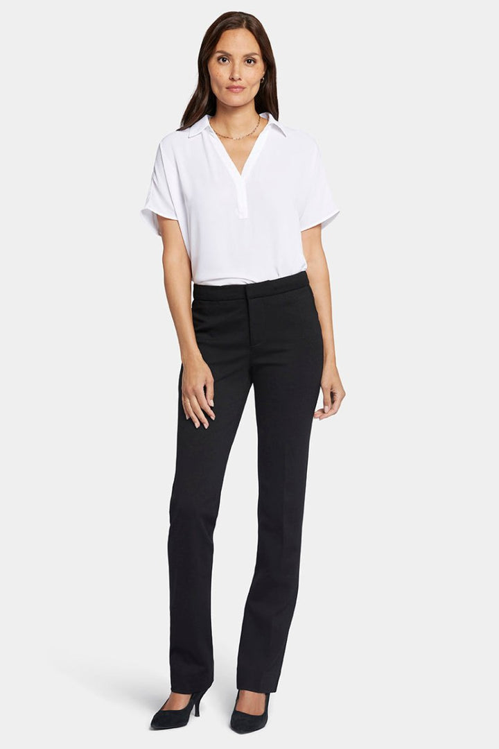 Slim Pants in Ponte Knit | Black | Pants | NYDJ