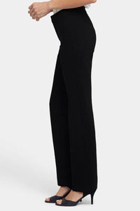 Slim Trouser Pants In Petite In Ponte Knit | Black | Pants | NYDJ