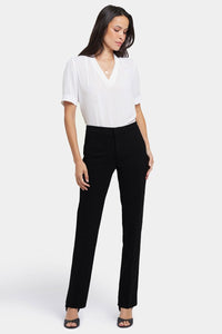 Slim Trouser Pants In Petite In Ponte Knit | Black | Pants | NYDJ
