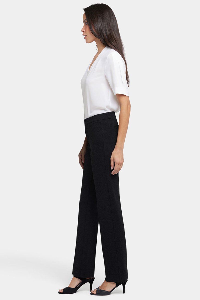 Slim Trouser Pants In Petite In Ponte Knit | Black | Pants | NYDJ