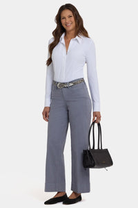 Teresa Wide Leg Ankle Jeans | Shadow Blue | Pants | NYDJ