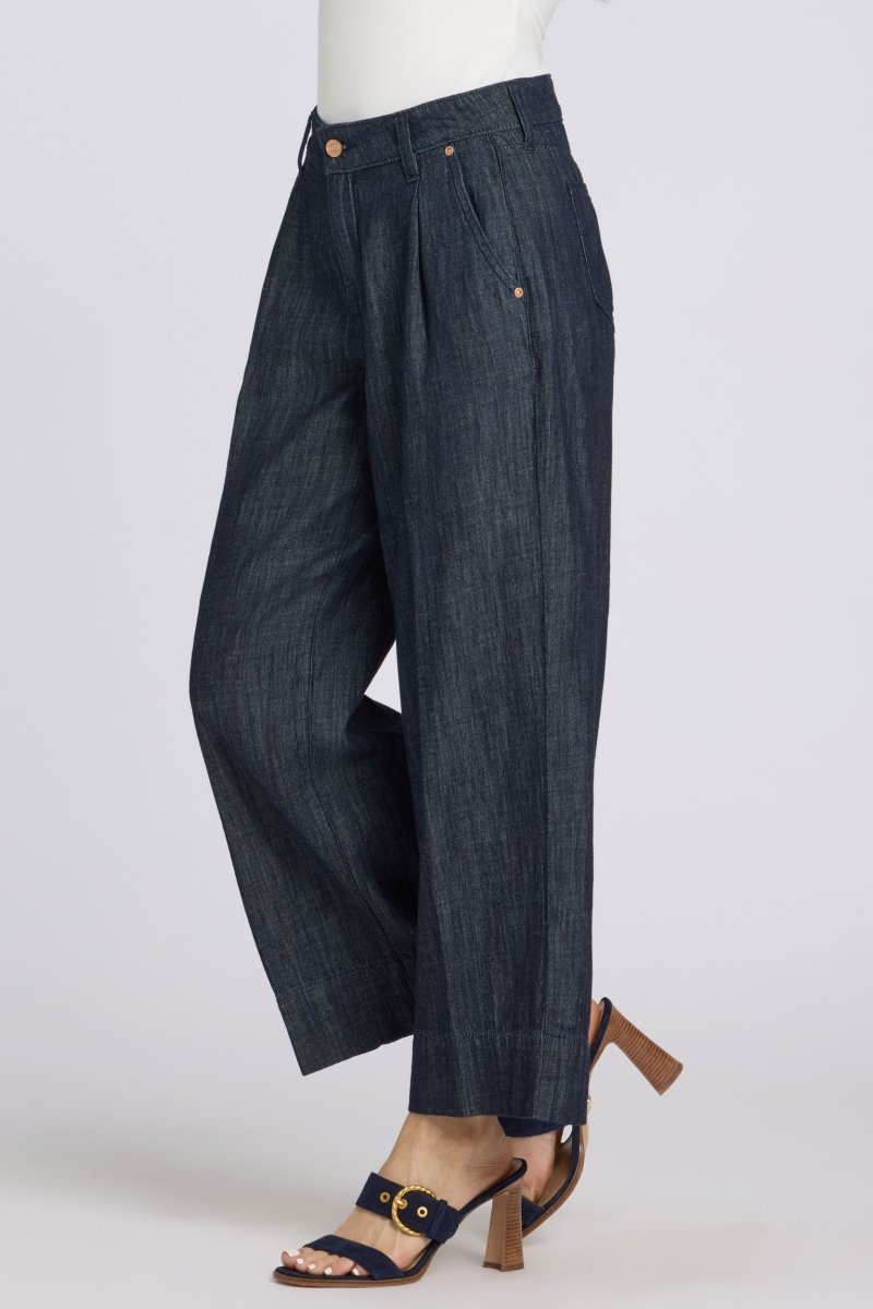 Teresa Wide Leg Ankle Jeans With High Rise | Dark Indigo | Pants | NYDJ