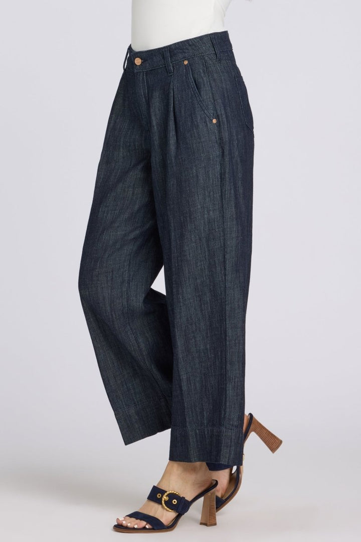 Teresa Wide Leg Ankle Jeans With High Rise | Dark Indigo | Pants | NYDJ