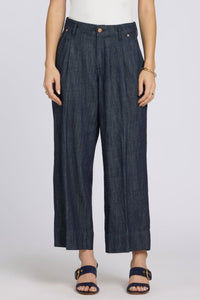 Teresa Wide Leg Ankle Jeans With High Rise | Dark Indigo | Pants | NYDJ