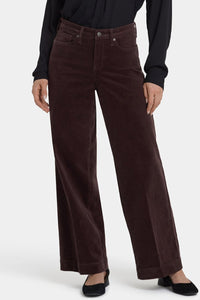 Teresa Wide Leg Corduroy Trouser | Bitter Chocolate | Non Denim | NYDJ