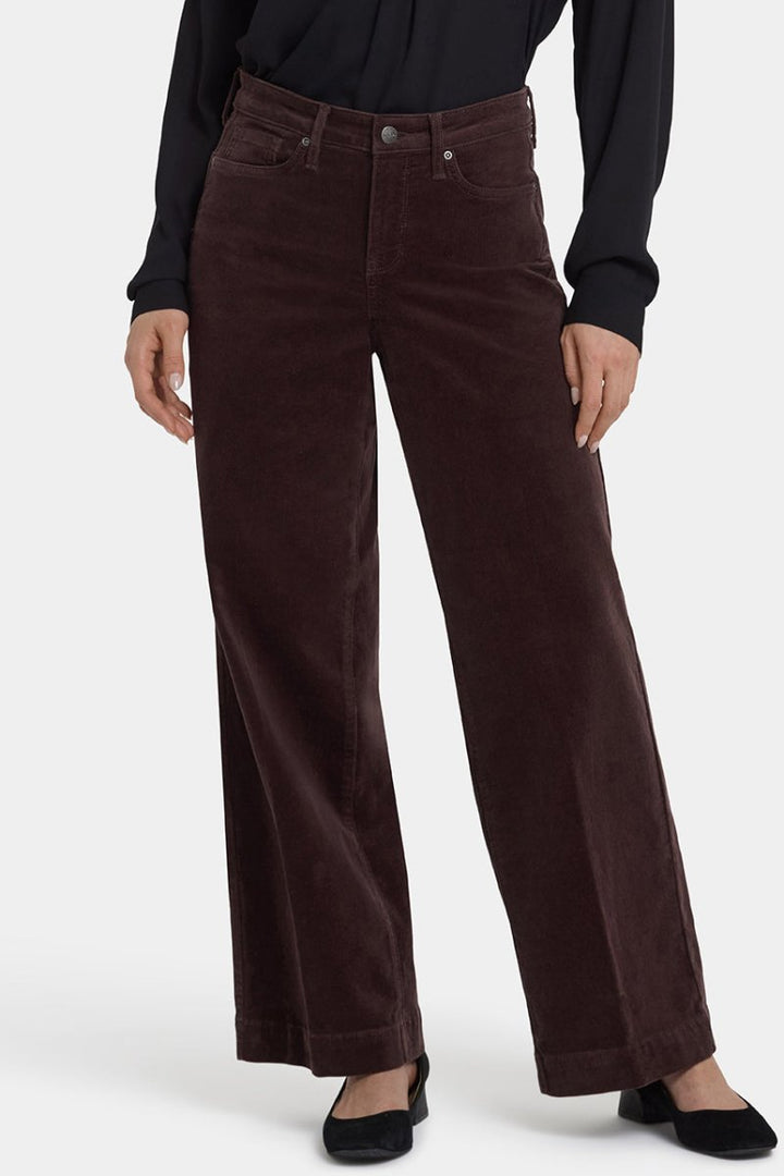 Teresa Wide Leg Corduroy Trouser | Bitter Chocolate | Non Denim | NYDJ