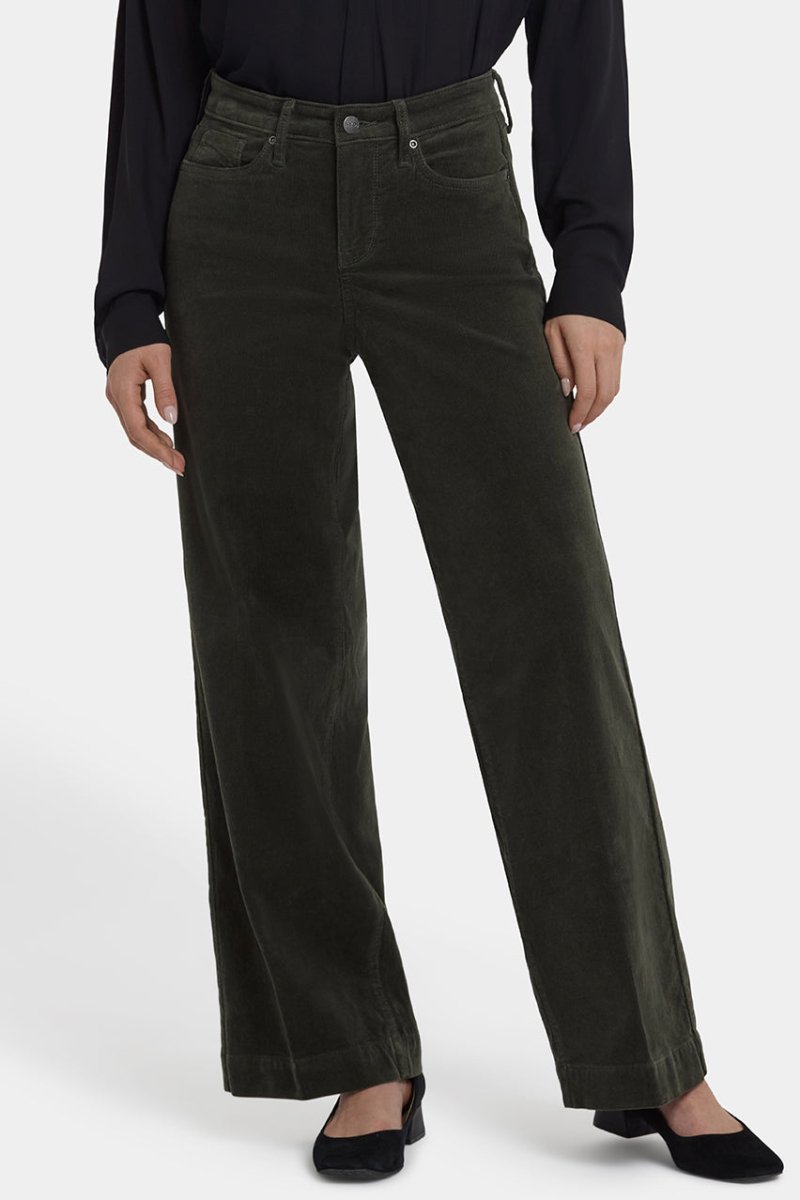 Teresa Wide Leg Corduroy Trouser | Vine Leaf | Non Denim | NYDJ