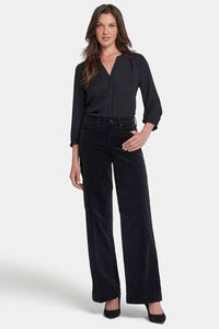 Teresa Wide Leg Trouser Corduroy | Black | Non Denim | NYDJ