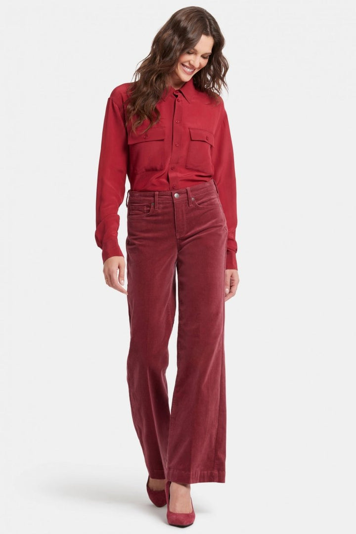 Teresa Wide Leg Trouser Red Corduroy | Paintbrush | Non Denim | NYDJ