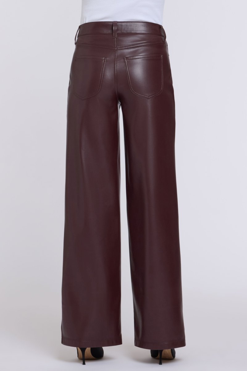 Vegan Stretch Leather Teresa Wide Leg Pants Sculpt-Her™ | Bitter Chocolate - NYDJ