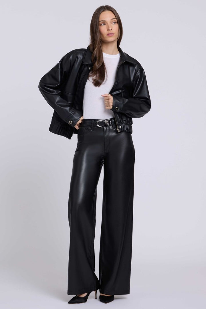 Vegan Stretch Leather Teresa Wide Leg Pants Sculpt-Her™ | Black - NYDJ