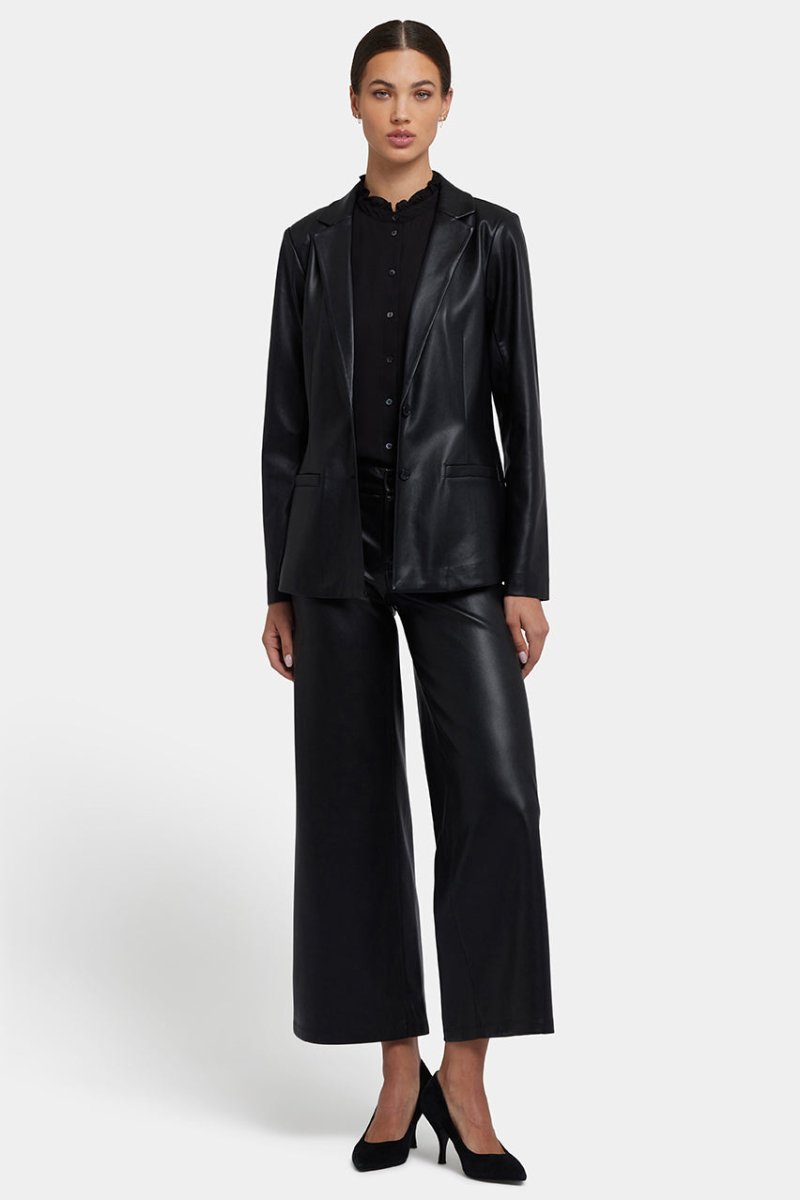 Vegan Stretch Sculpt-Her™ Leather Blazer | Black | Blazer | NYDJ