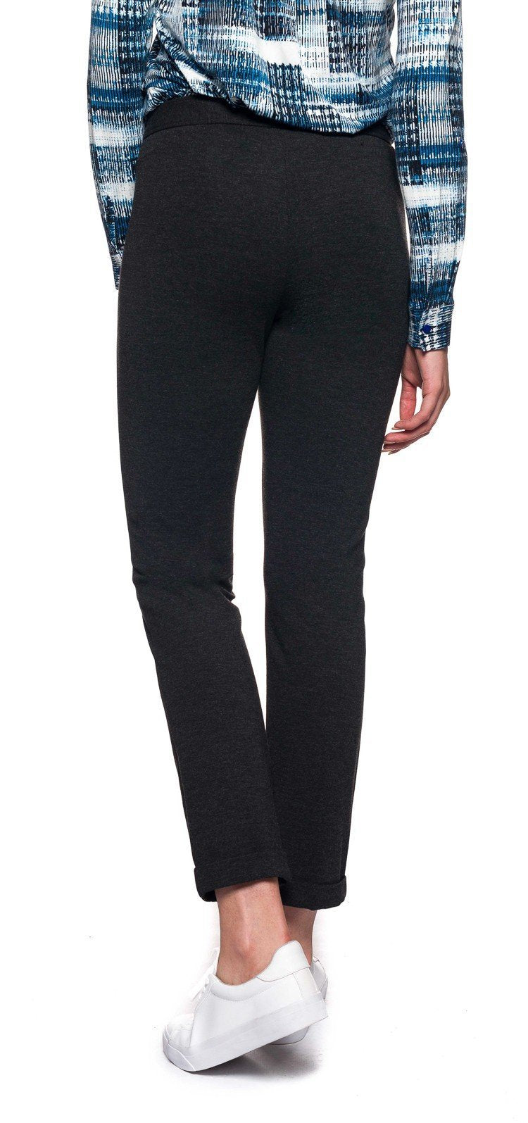 Denise Slim Cuffed Ankle Jeans Grey Jersey | Charcoal | Pants | NYDJ