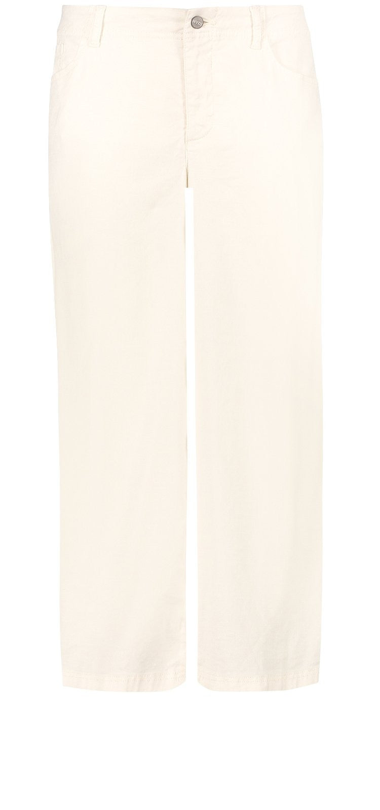 Wide Leg Crop Trouser Off-White Stretch Linen | Vanilla | Pants | NYDJ