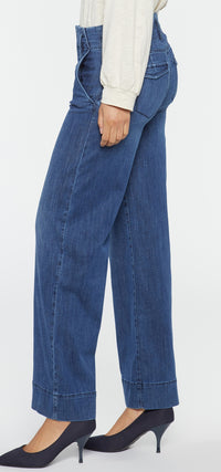 High Rise Mona Wide Leg Trouser Blue Premium Denim | Reminiscent | Denim | NYDJ