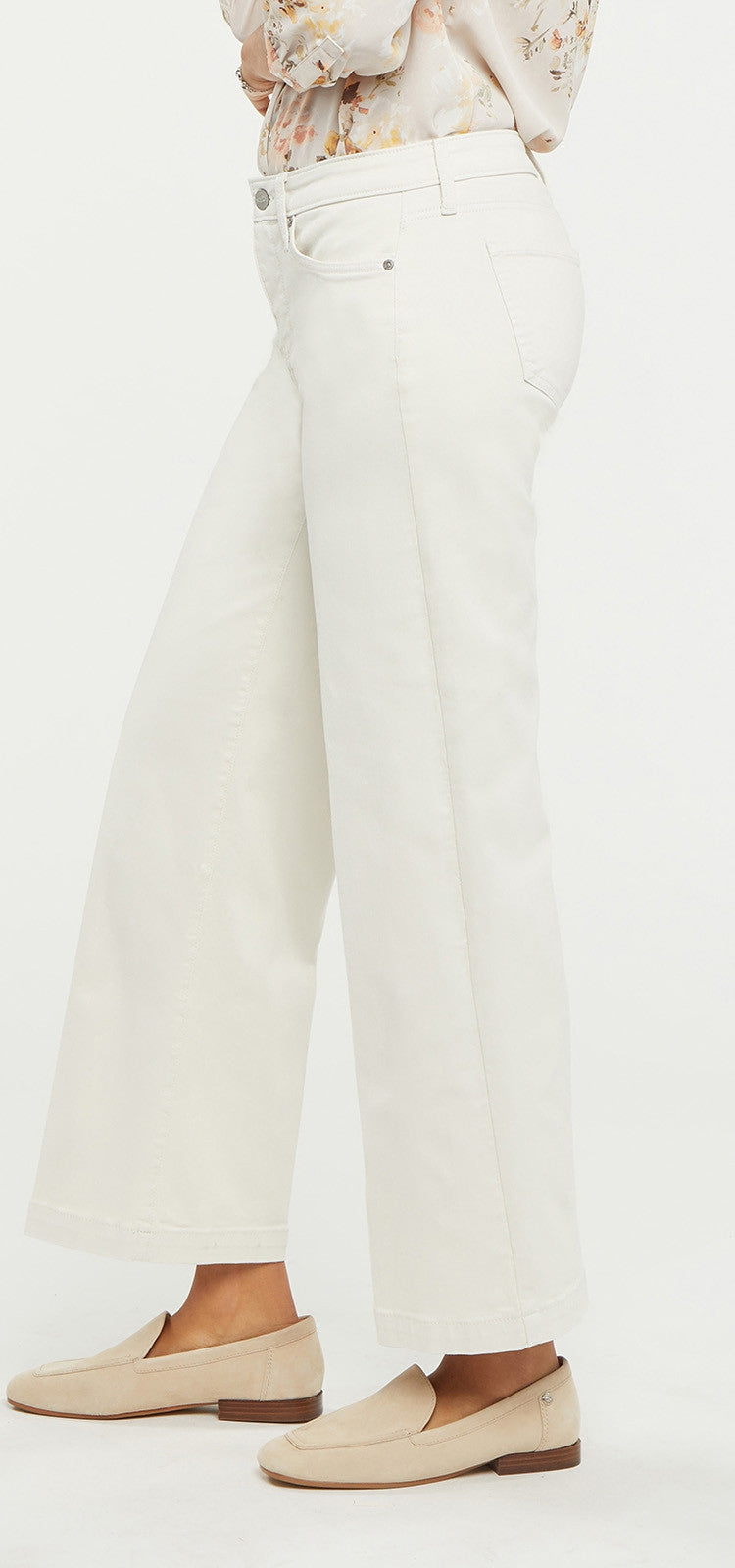 Teresa Wide Leg Ankle Jeans Off-White Premium Denim | Eggshell | Denim | NYDJ