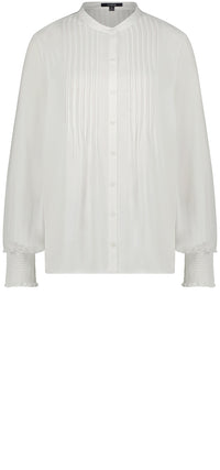 Pleated Peasant Blouse | Optic White | Blouse | NYDJ