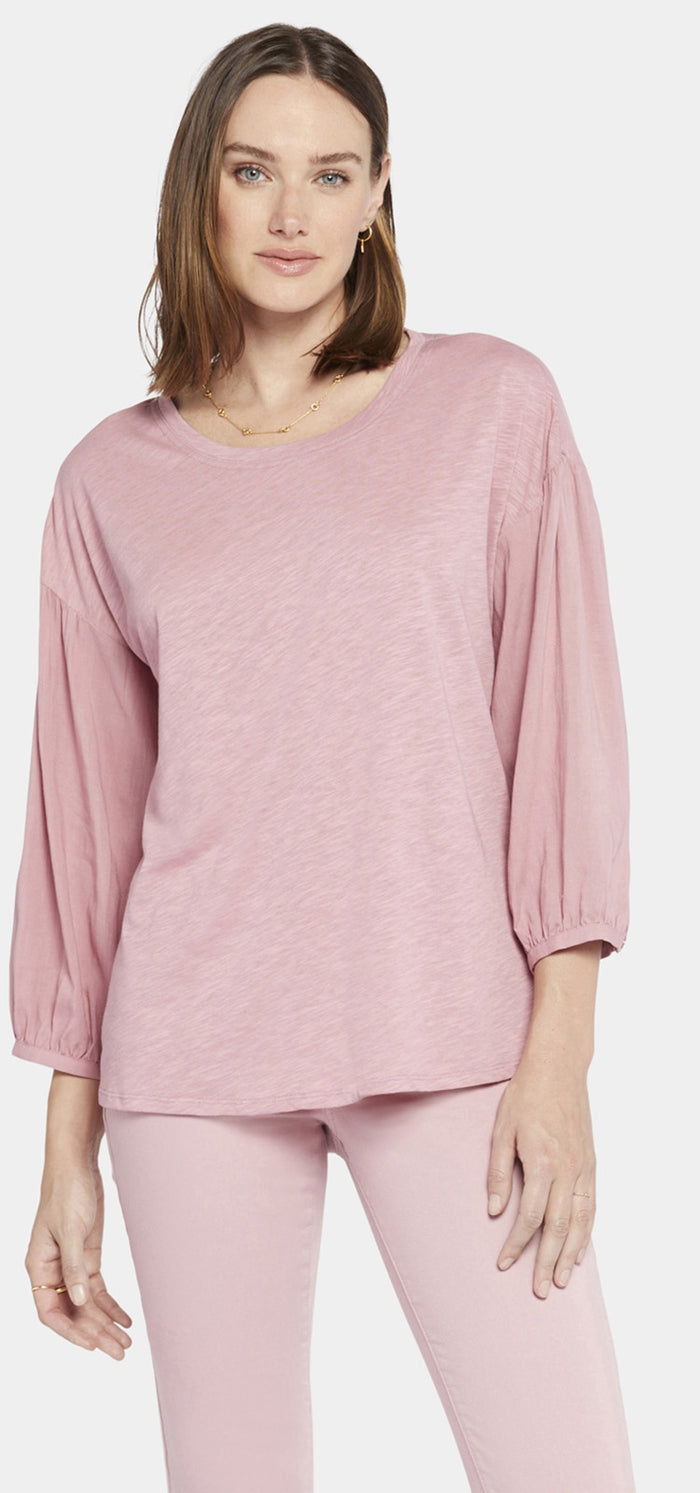 Peasant Tee Pink | Vintage Pink | Top | NYDJ