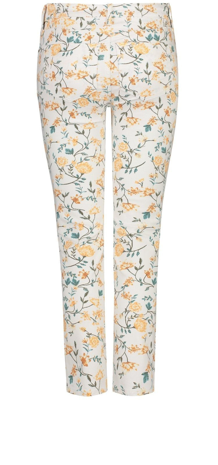 Sheri Slim Ankle Jeans Printed Premium Denim | Zinnia Arrangement Marigold | Non Denim | NYDJ