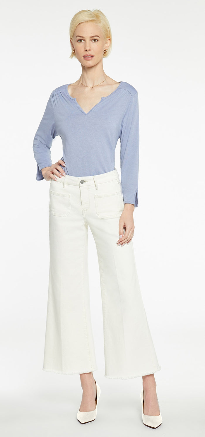 Patchie Wide Leg Ankle Jeans White | Carson | Pants | NYDJ