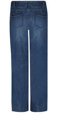 High Rise Mona Wide Leg Trouser Blue Premium Denim | Reminiscent | Denim | NYDJ
