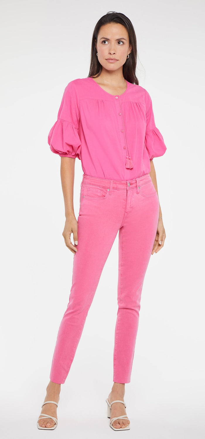 Alina Skinny Jeans Cut Hem Pink Premium Denim | Pink Peony | Non Denim | NYDJ
